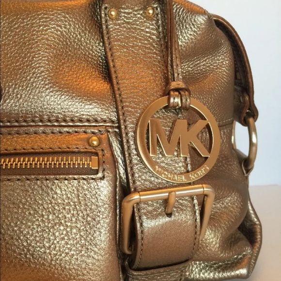 Michael Kors Gold Leather Shoulder Handbag Gold M - Picture 2 of 7